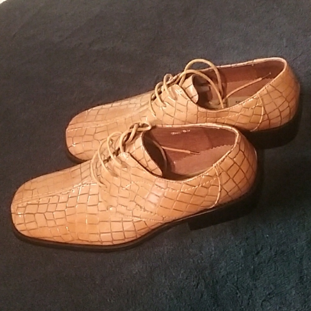 Sevasta Italiano Mens Dress Shoes Sz 9.5 Tan Snake